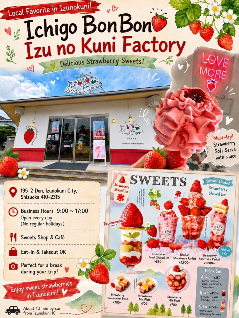 Ichigo BonBon Berry guide – strawberry soft serve and sweets in Izunokuni, Shizuoka