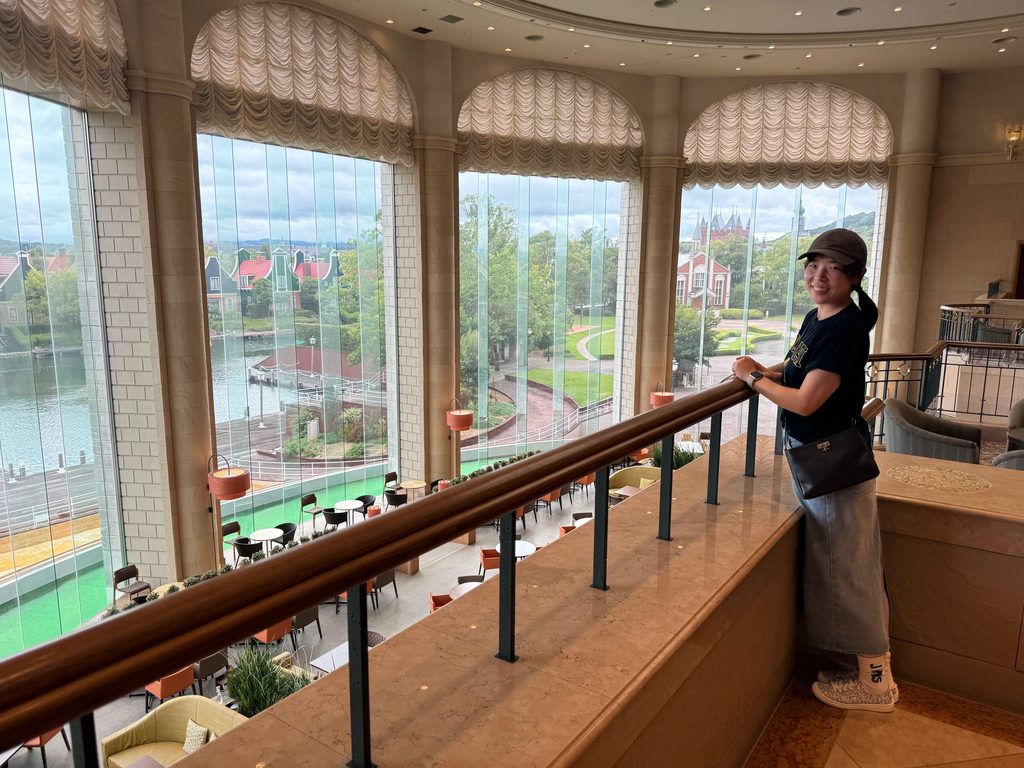 Looking out over the canal and park from the hotel's arched windows